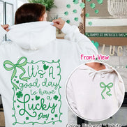 Lucky Day Coquette 2 Sided St Patricks Day Tee or Sweatshirt