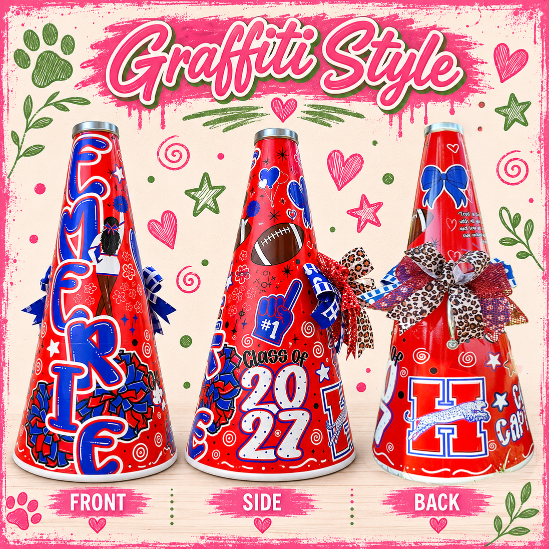 Custom Spirit 24" Megaphone Design & Wrap Service