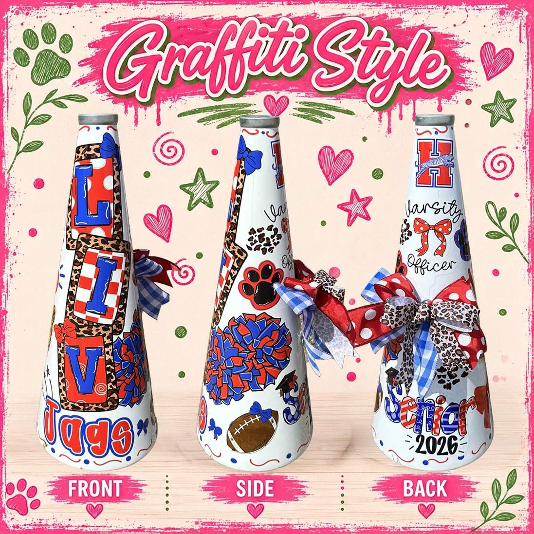 Custom Spirit 24" Megaphone Design & Wrap Service