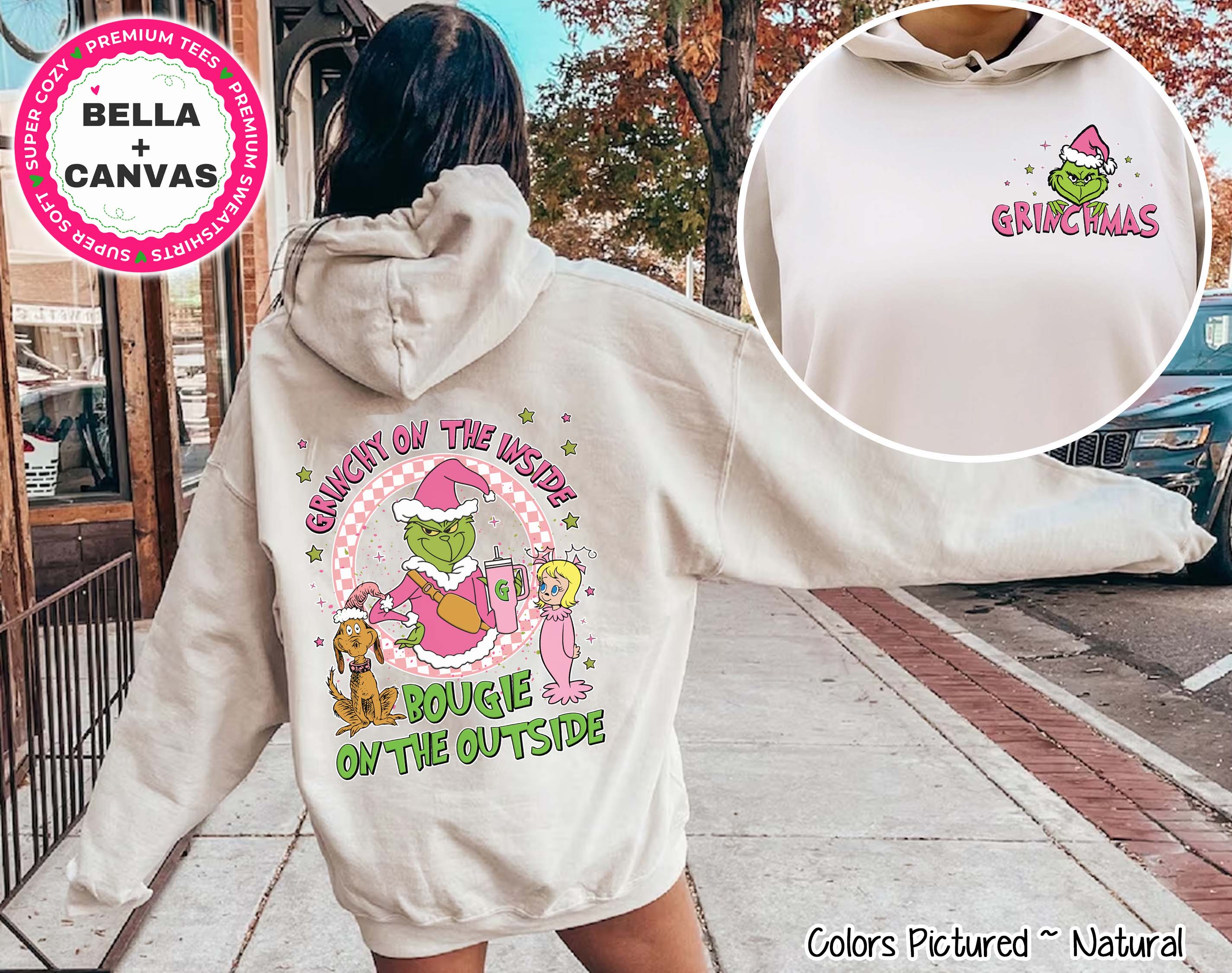 Grinch Christmas Bougie 2 Sided Tee or Sweatshirt