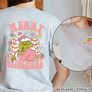 Grinch Merry Christmas Cakes 2 Sided Tee or Sweatshirt