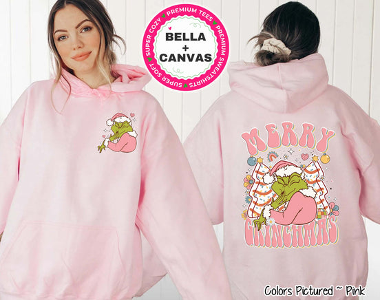Grinch Merry Christmas Cakes 2 Sided Tee or Sweatshirt