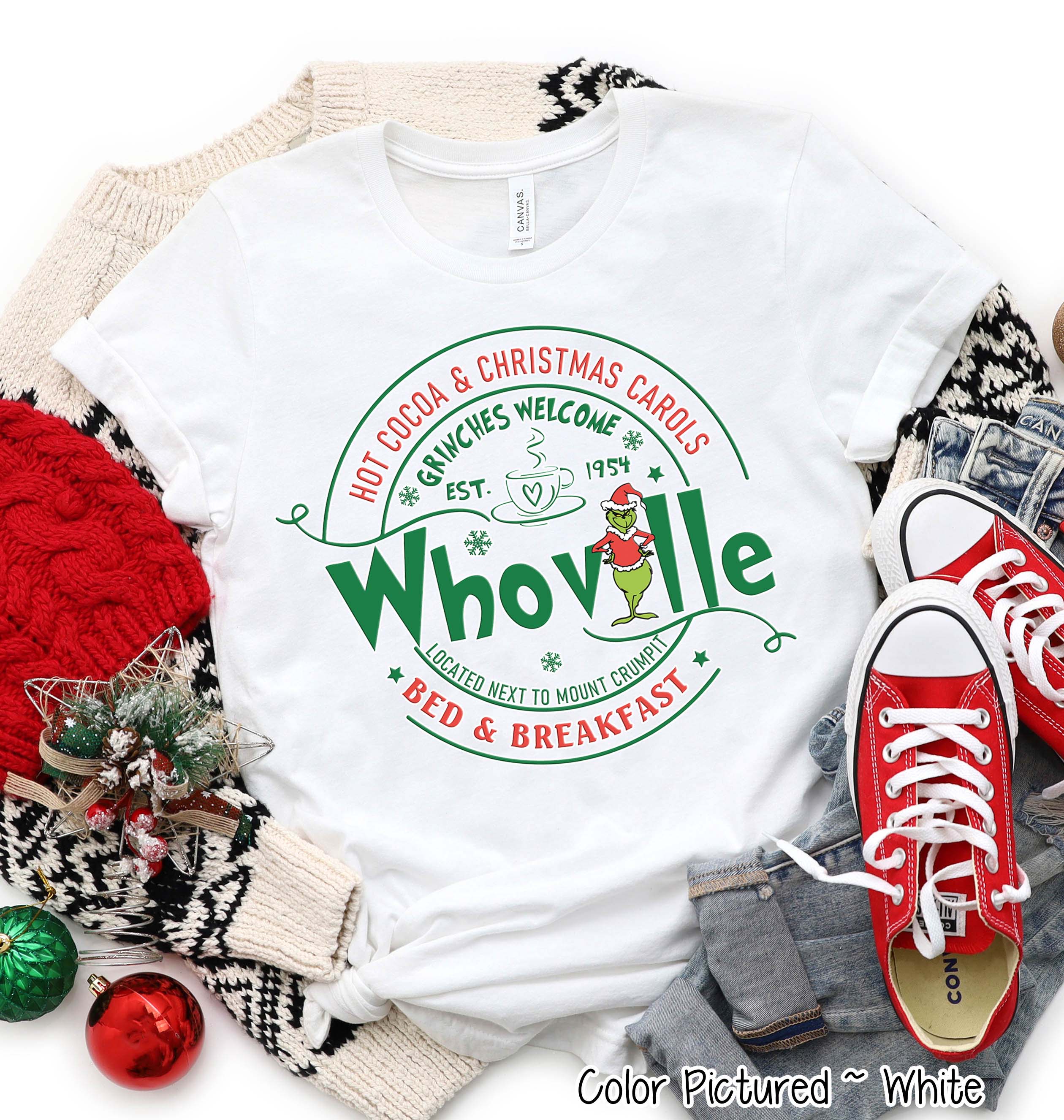 Whoville Bed & Breakfast Grinch Christmas Tee or Sweatshirt
