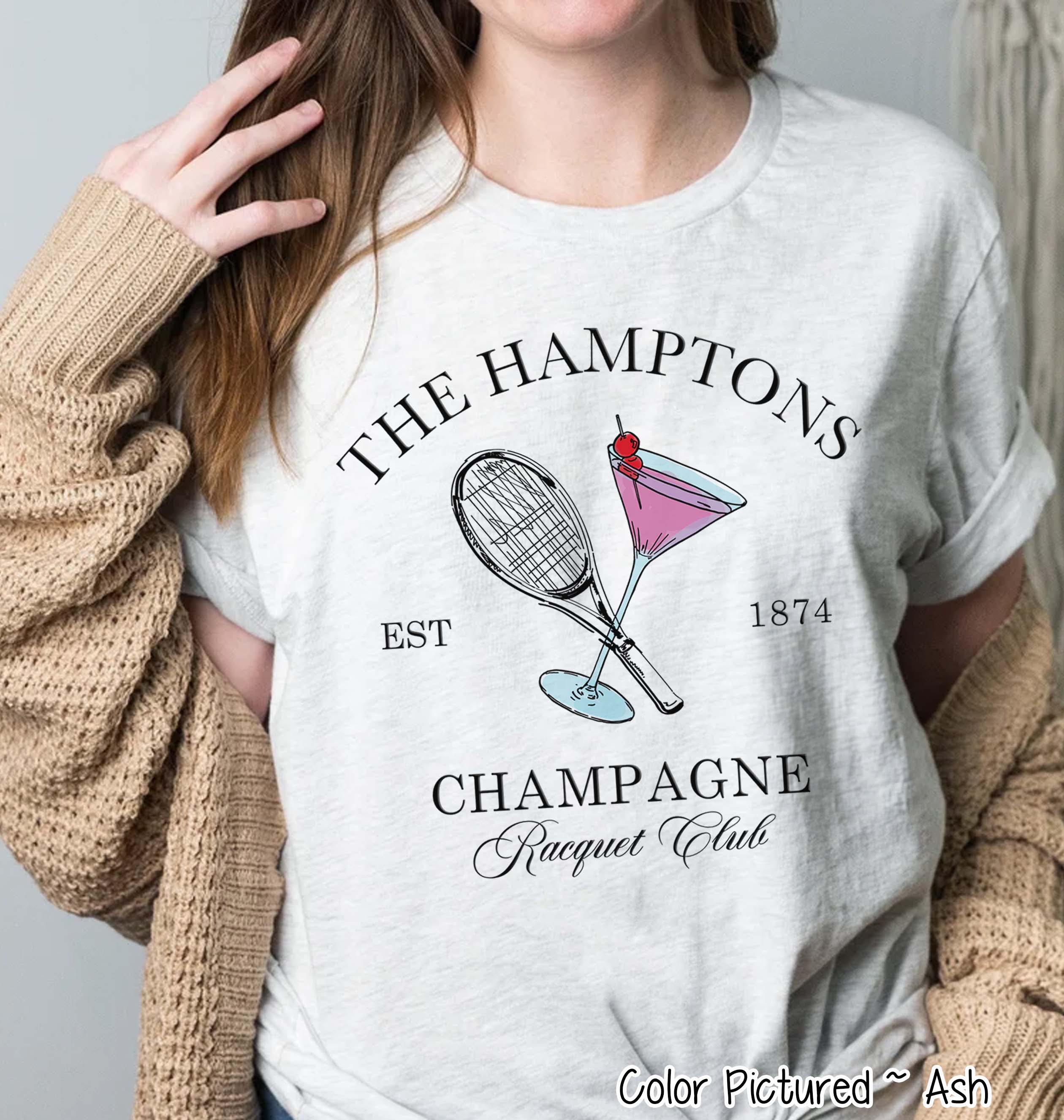 The Hamptons Champagne Racquet Club Tee or Sweatshirt