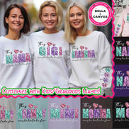 Personalized Rainbow Wearing My Heart on My Sleeve with Kids Names Valentine Tee or Sweatshirt