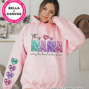 Personalized Rainbow Wearing My Heart on My Sleeve with Kids Names Valentine Tee or Sweatshirt
