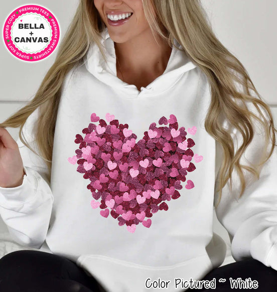 Scattered Heart Valentine Tee or Sweatshirt