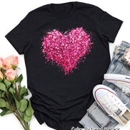 Faux Sequin Heart Valentine Tee or Sweatshirt
