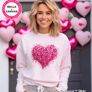 Faux Sequin Heart Valentine Tee or Sweatshirt