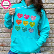 Monogram Faux Sequin Hearts Valentine Tee or Sweatshirt