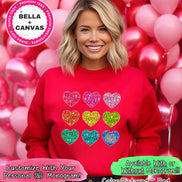 Monogram Faux Sequin Hearts Valentine Tee or Sweatshirt