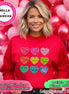 Monogram Faux Sequin Hearts Valentine Tee or Sweatshirt