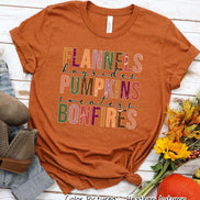 Flannels Hayrides Pumpkins Sweaters Bonfires Fall Thanksgiving Tee