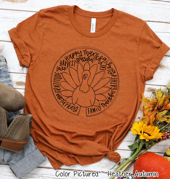 Turkey Doodle Happy Thanksgiving Tee