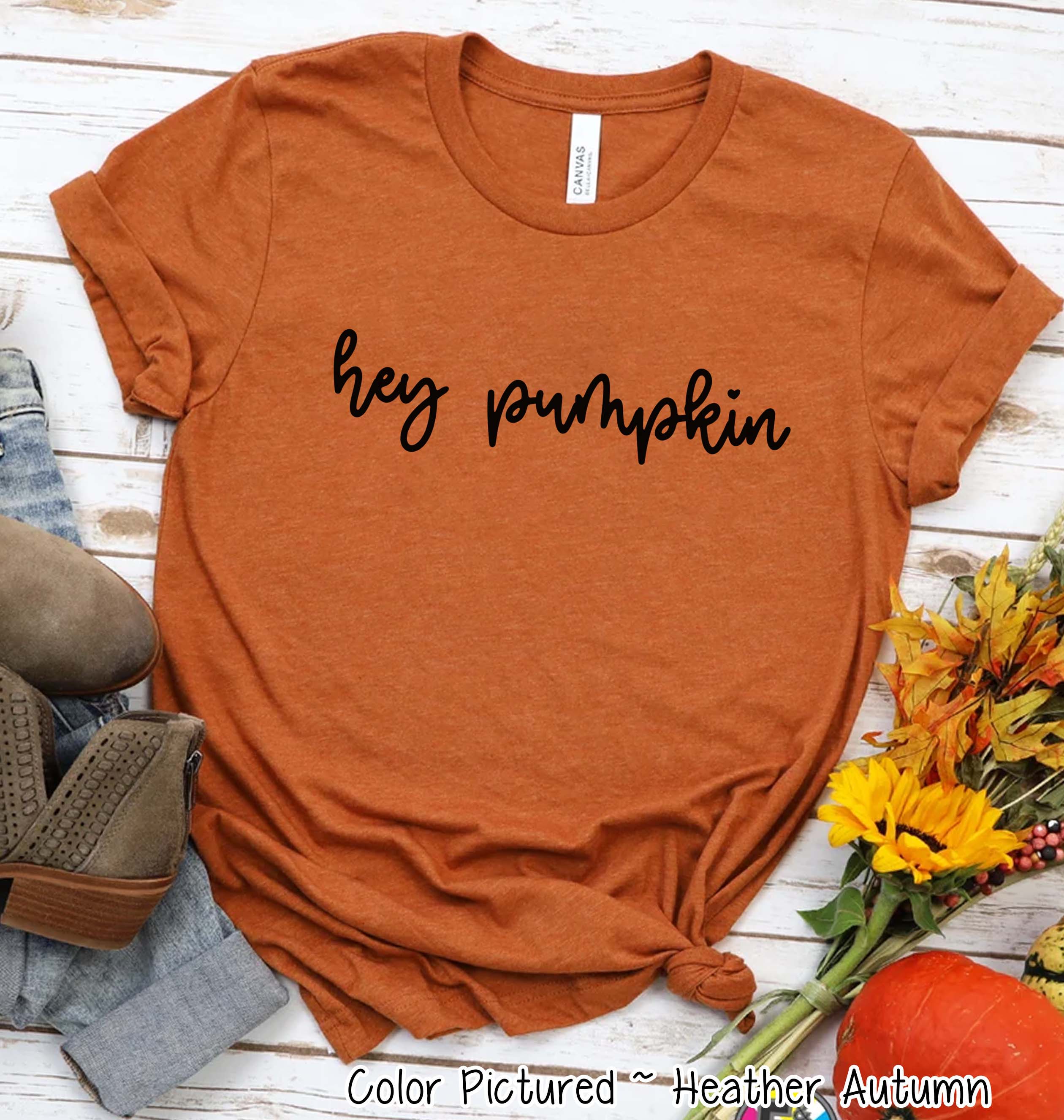 Hey Pumpkin Script Fall Thanksgiving Tee