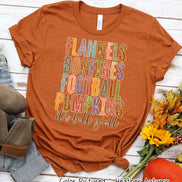Flannels Bonfires Football It's Fall Y'all Tee