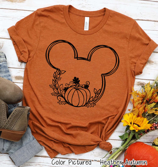 Mickey Head Pumpkin Fall Thanksgiving Tee