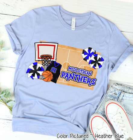 Personalized Basketball Court Fan Tee