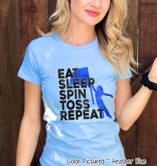 Personalized Eat Sleep Spin Toss Repeat Color Guard Tee