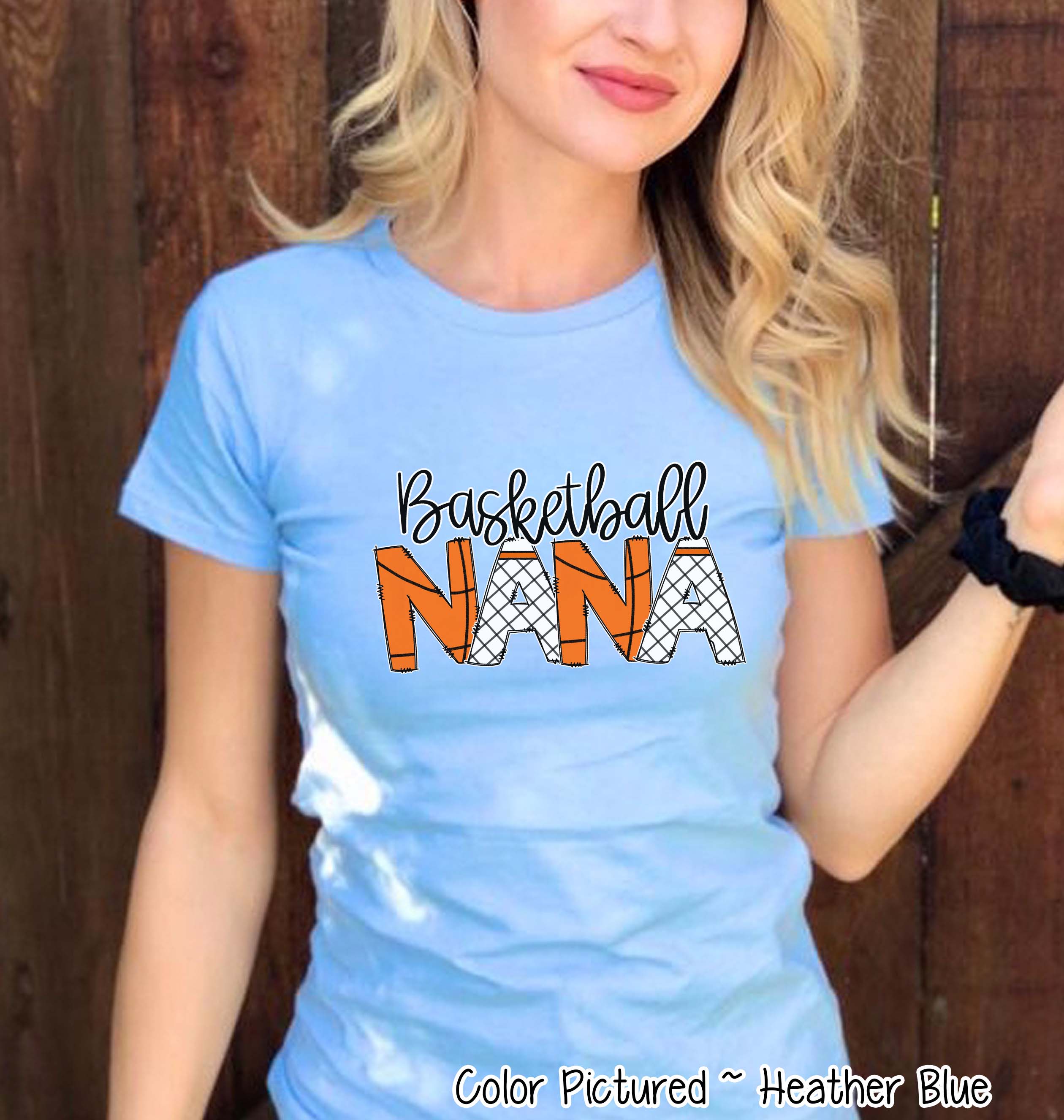 Basketball Nana Doodle Letter Game Day Tee