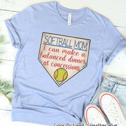 Softball Mom I Can Make a Balanced Dinner at Concessions Tee
