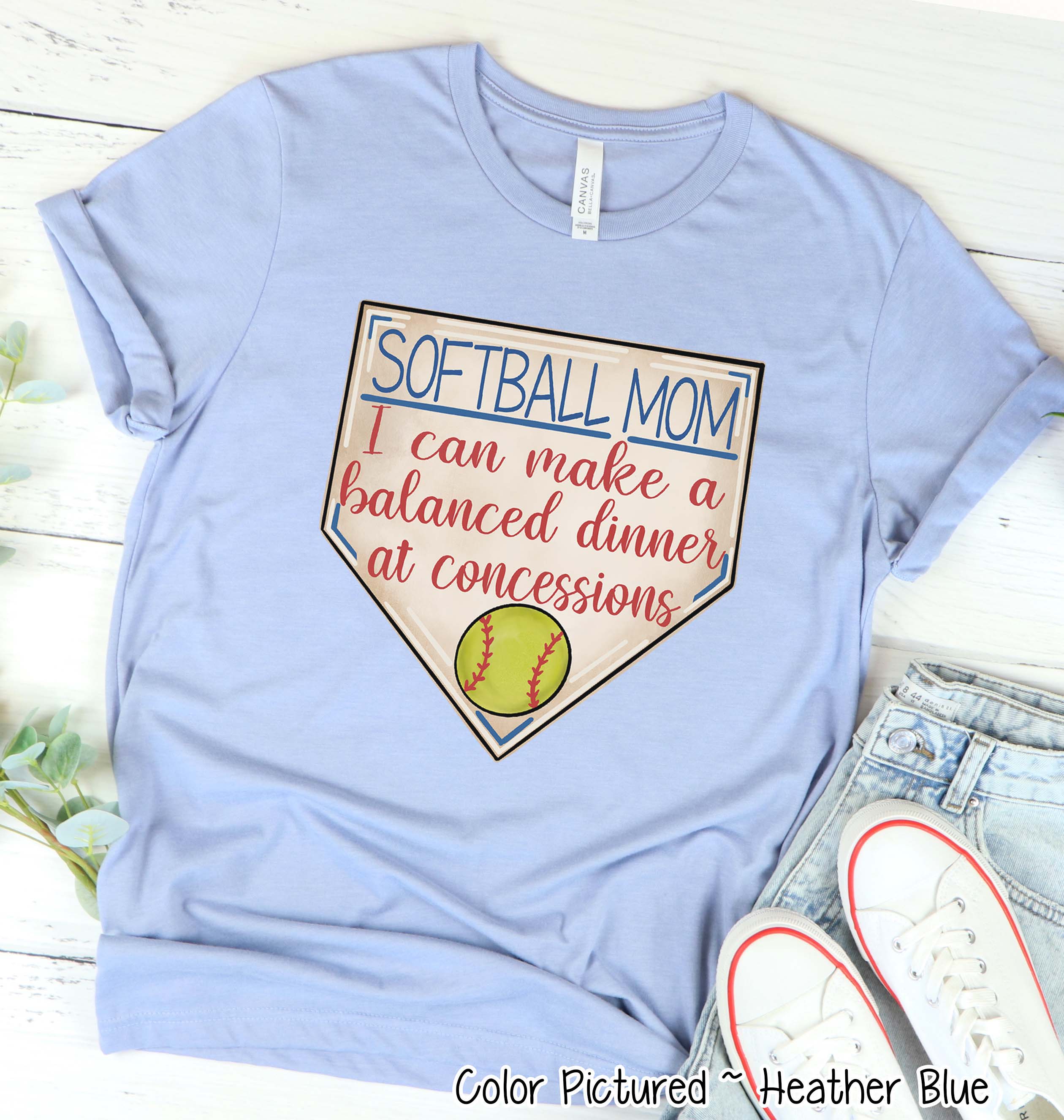 Softball Mom I Can Make a Balanced Dinner at Concessions Tee