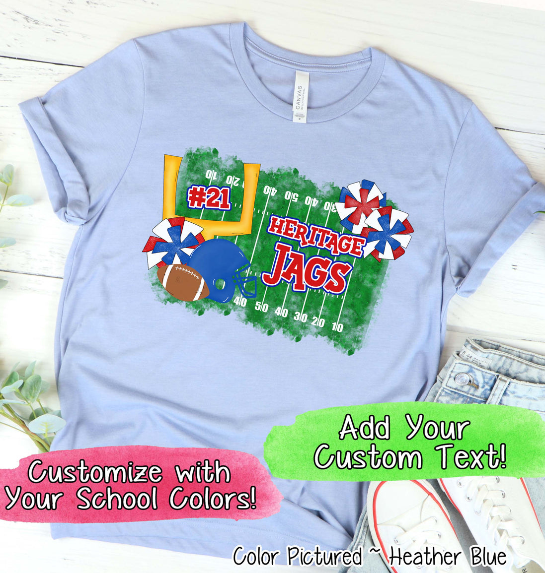 Personalized Football Field Game Day Fan Tee