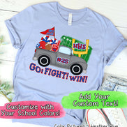 Personalized Cute Football Truck Game Day Fan Tee