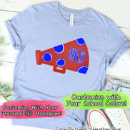 Personalized Dot Megaphone Cheerleader Spirit Tee