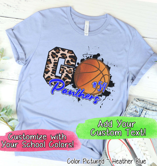 Personalized Leopard Basketball GO Fan Tee
