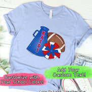 Personalized Megaphone Pom Football Spirit Tee