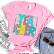 Neon Retro Fun Teacher Tee