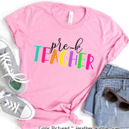 Custom Rainbow Letters School Teacher Grade Tee
