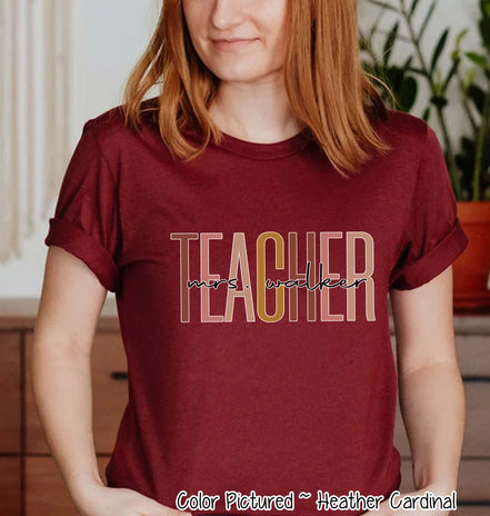 Personalized Back to School Teacher Name Tee