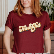 Retro Thankful Fall Thanksgiving Tee