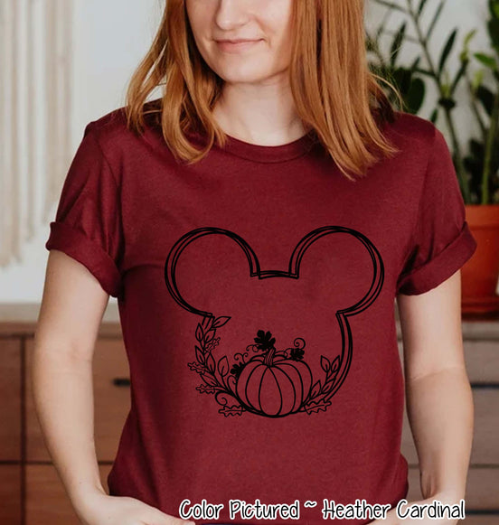 Mickey Head Pumpkin Fall Thanksgiving Tee