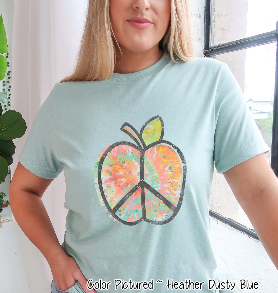 Tie Dye Peace Apple Back to School Tee