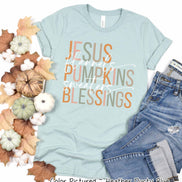 Jesus Blessings Pumpkin Flannel Sweater Blessings Fall Tee