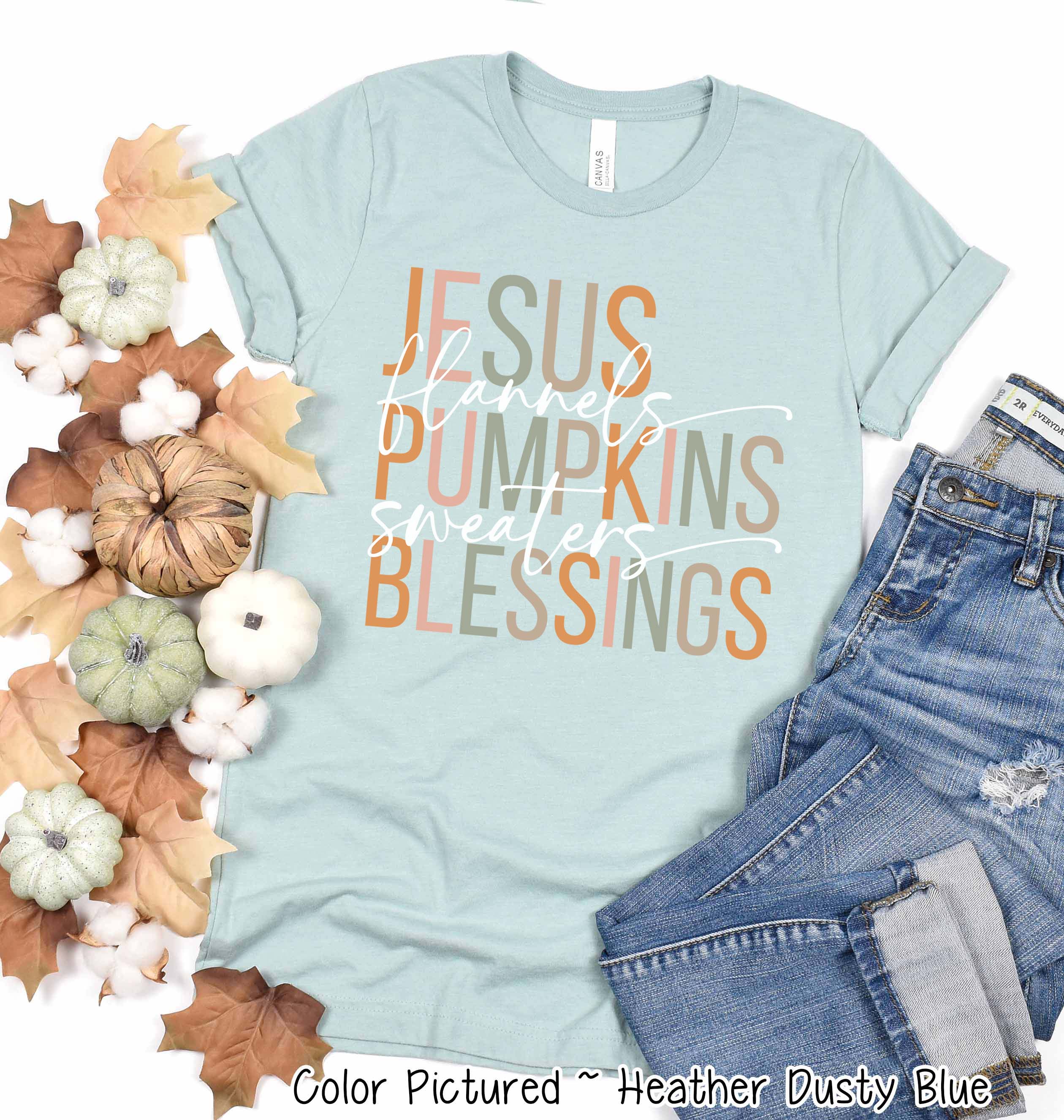 Jesus Blessings Pumpkin Flannel Sweater Blessings Fall Tee