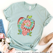Tie Dye Apple Back to School Tee