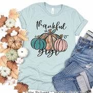Personalized Thankful Pumpkin Trio Fall Thanksgiving Tee