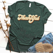 Retro Thankful Fall Thanksgiving Tee