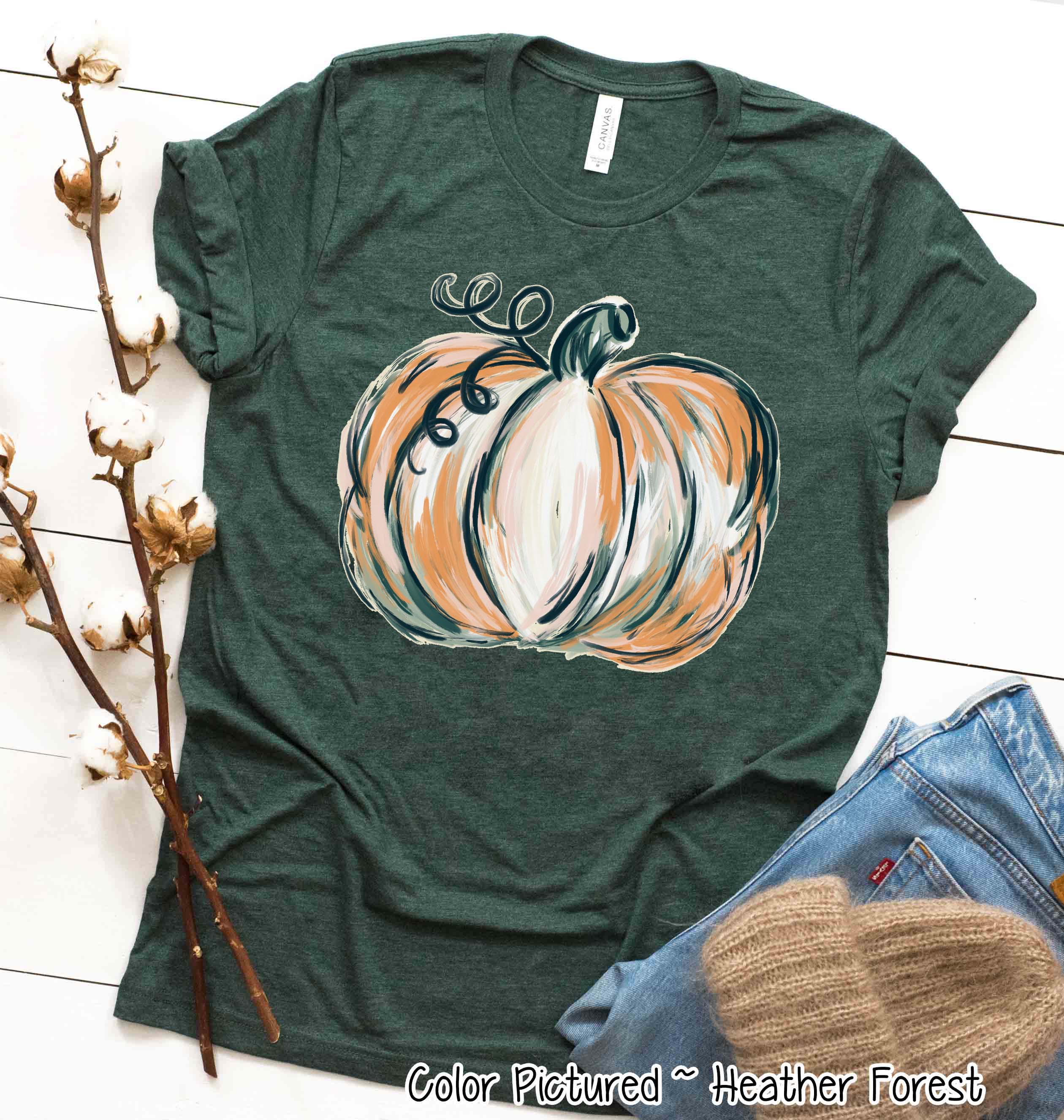 Beautiful Watercolor Pumpkin Fall Thanksgiving Tee