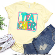 Neon Retro Fun Teacher Tee