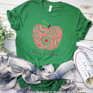 Personalized Zen Floral Apple Back To School Name Tee