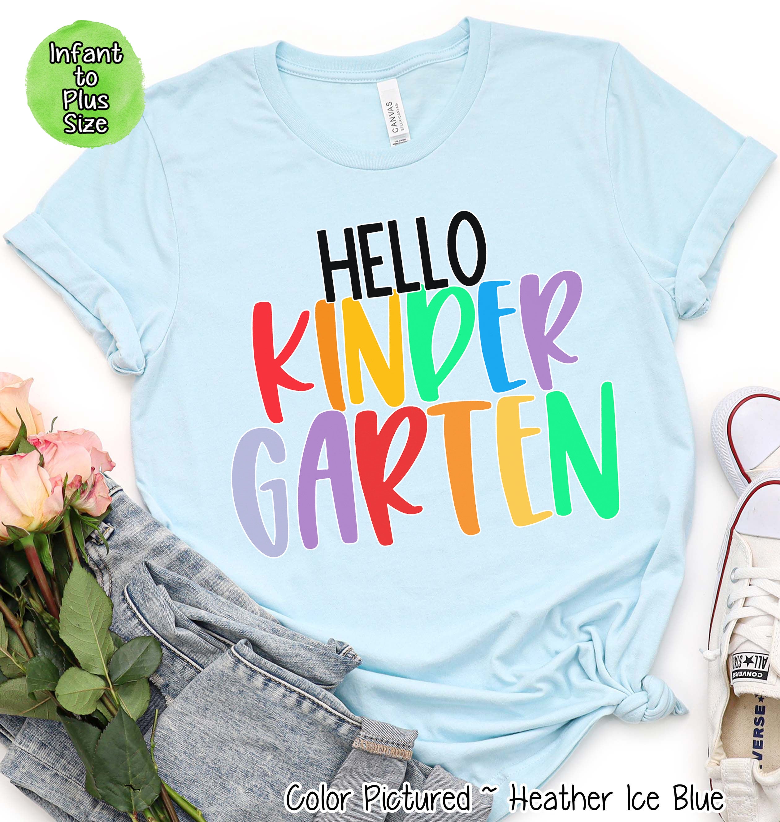 Rainbow Hello School Grade Student and Teacher Tee