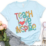 Teach Love Inspire Motivational Teacher Tee
