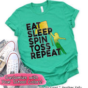 Personalized Eat Sleep Spin Toss Repeat Color Guard Tee