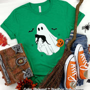 Ghost with Cat Halloween Tee