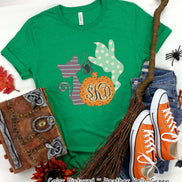 Monogram Cat & Pumpkin Halloween Tee
